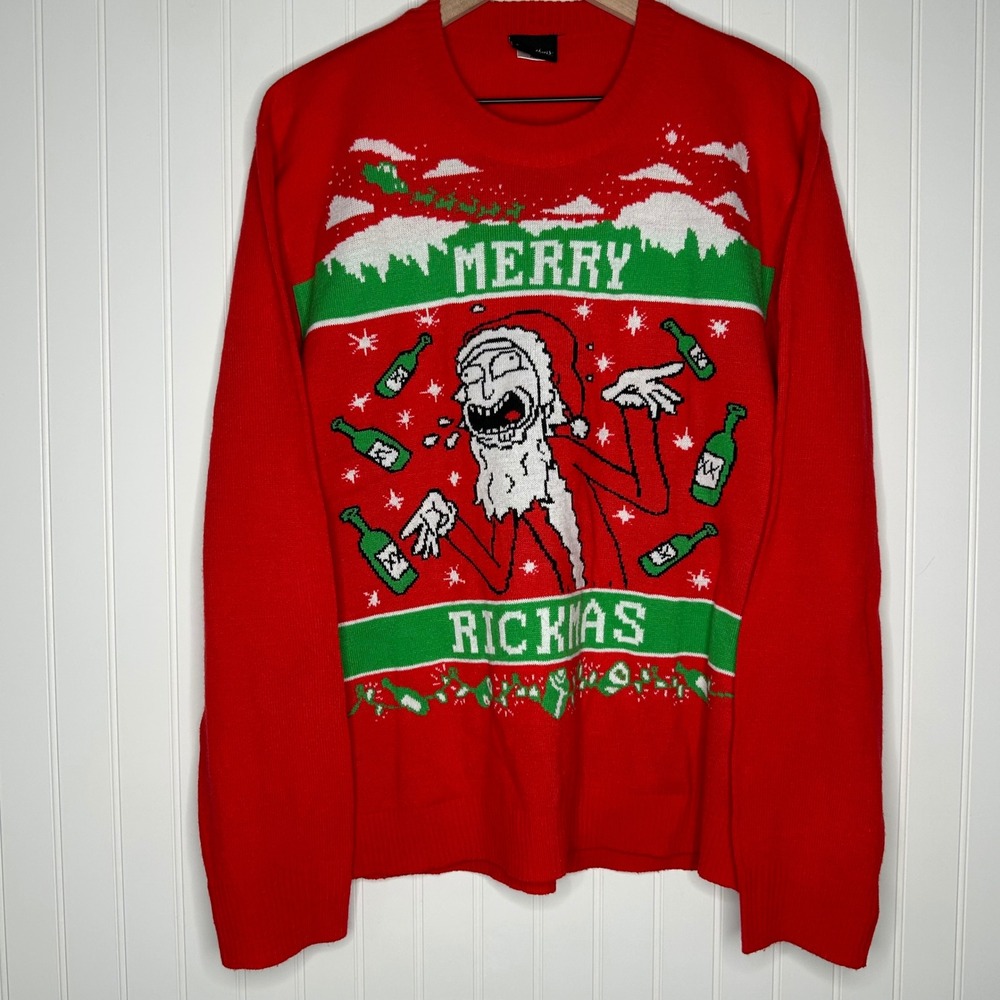 Ripple Junction Rick and Morty Christmas Sweater XL Merry Rickmas Ugly Holiday